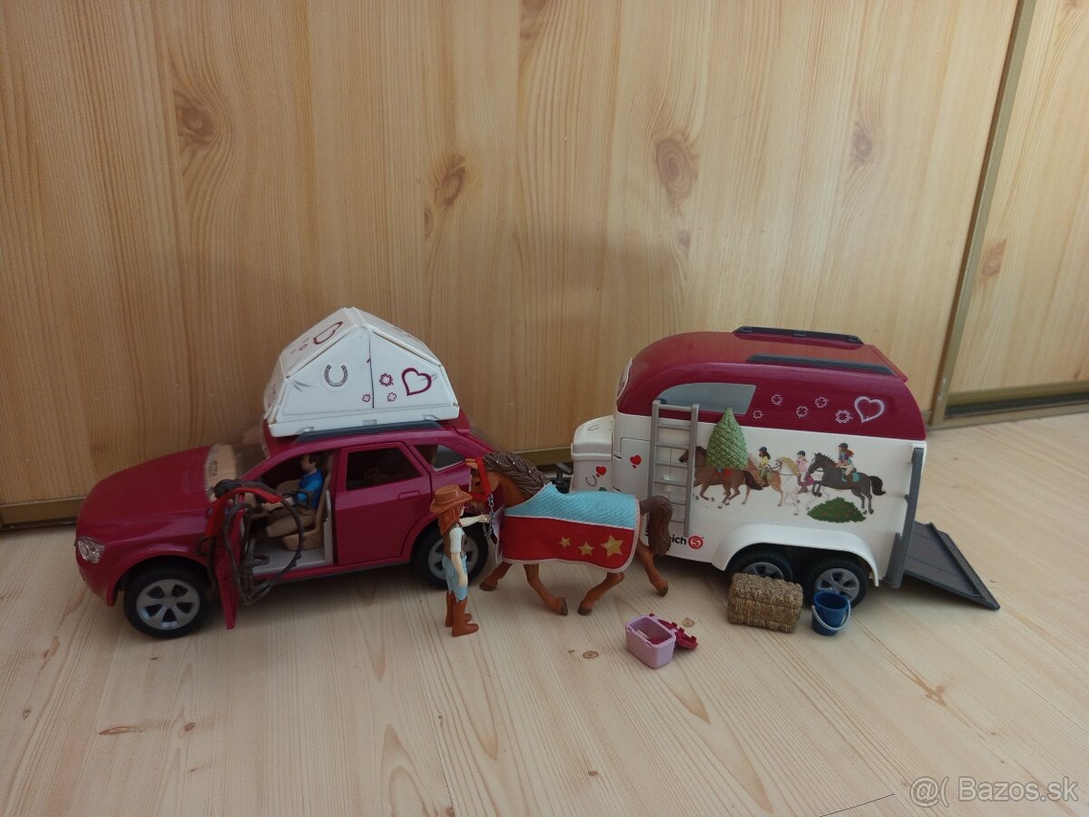 Schleich auto s vozíkom pre koňa - 2