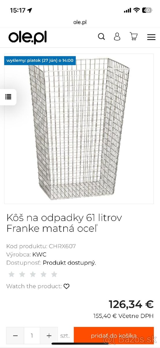 Koš na papíry Franke ocel - nebo odpadkový
- 2