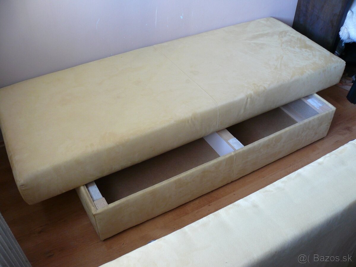 REZERVOVANÁ Béžová rozkladateľná sedačka s úložným priestoro - 2