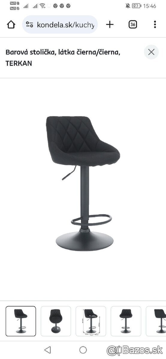 Barove stolicky cierne Terkan - 2