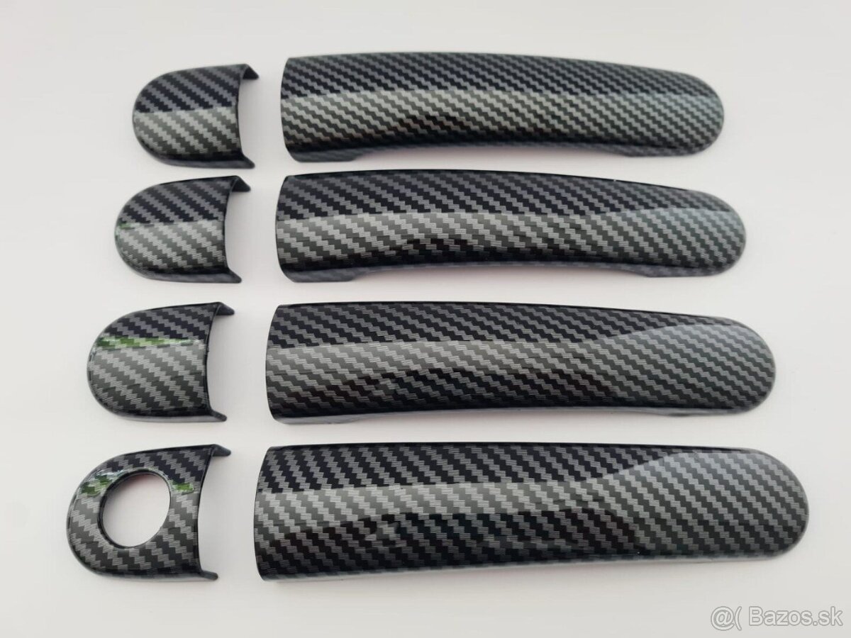 ČIERNE a KARBONOVE kľučky krytky klučiek dveri - 2