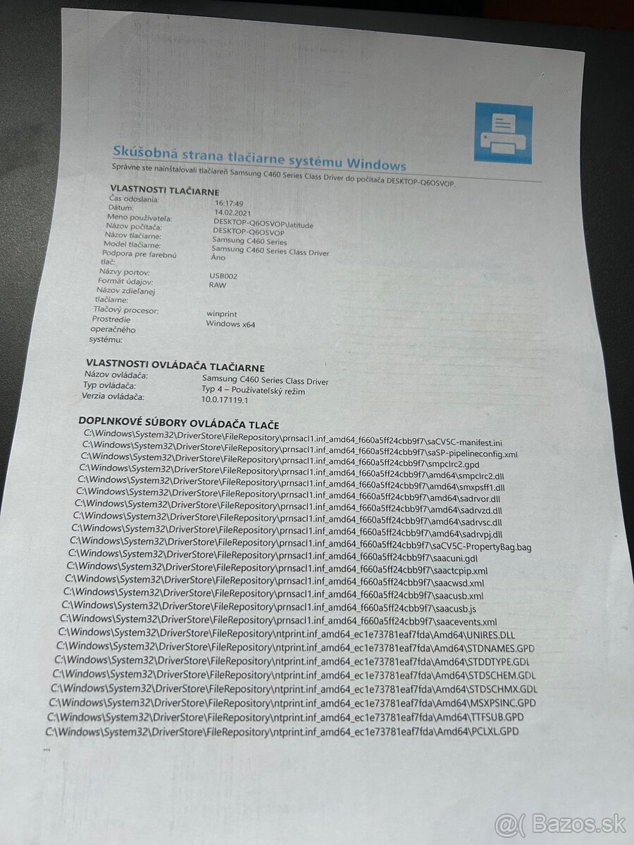 Tlaciaren Samsung C460s - 2