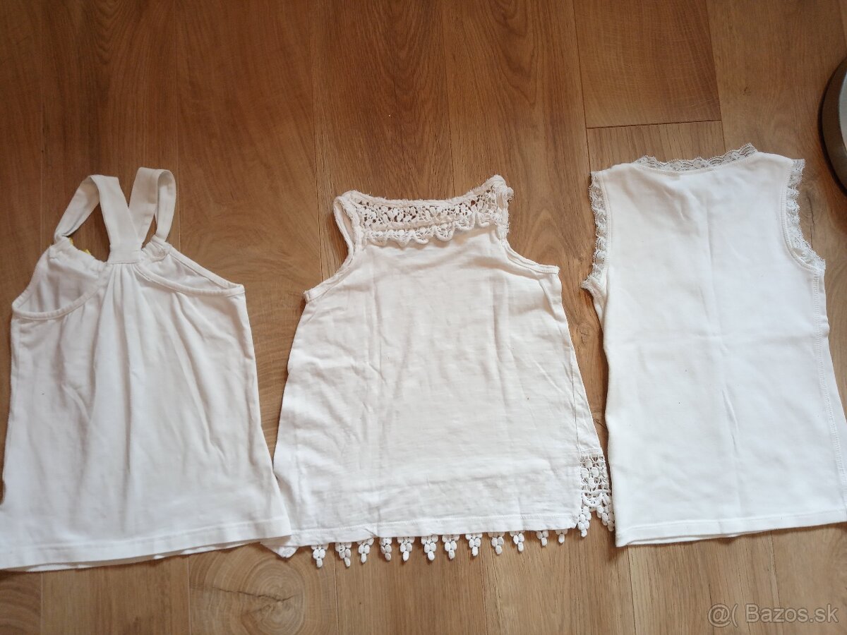 3x snehovobiele tricka velkost 110/116 - 2