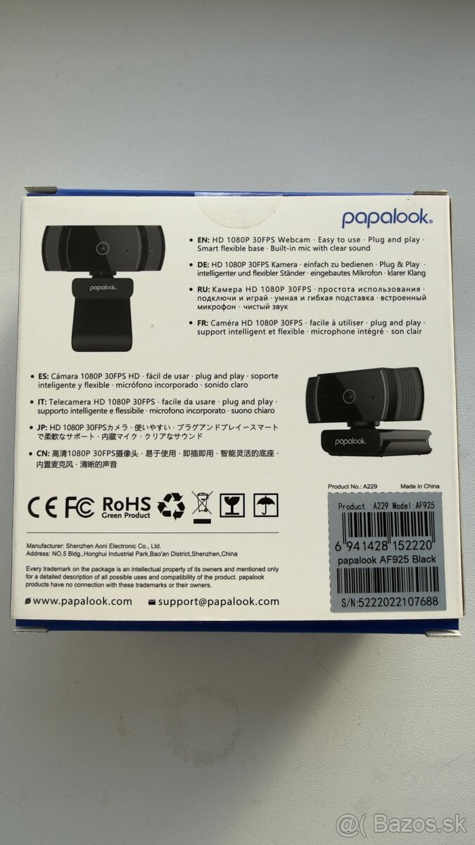 Predám webkameru Papalook AF925 – Full HD 1080p - 2
