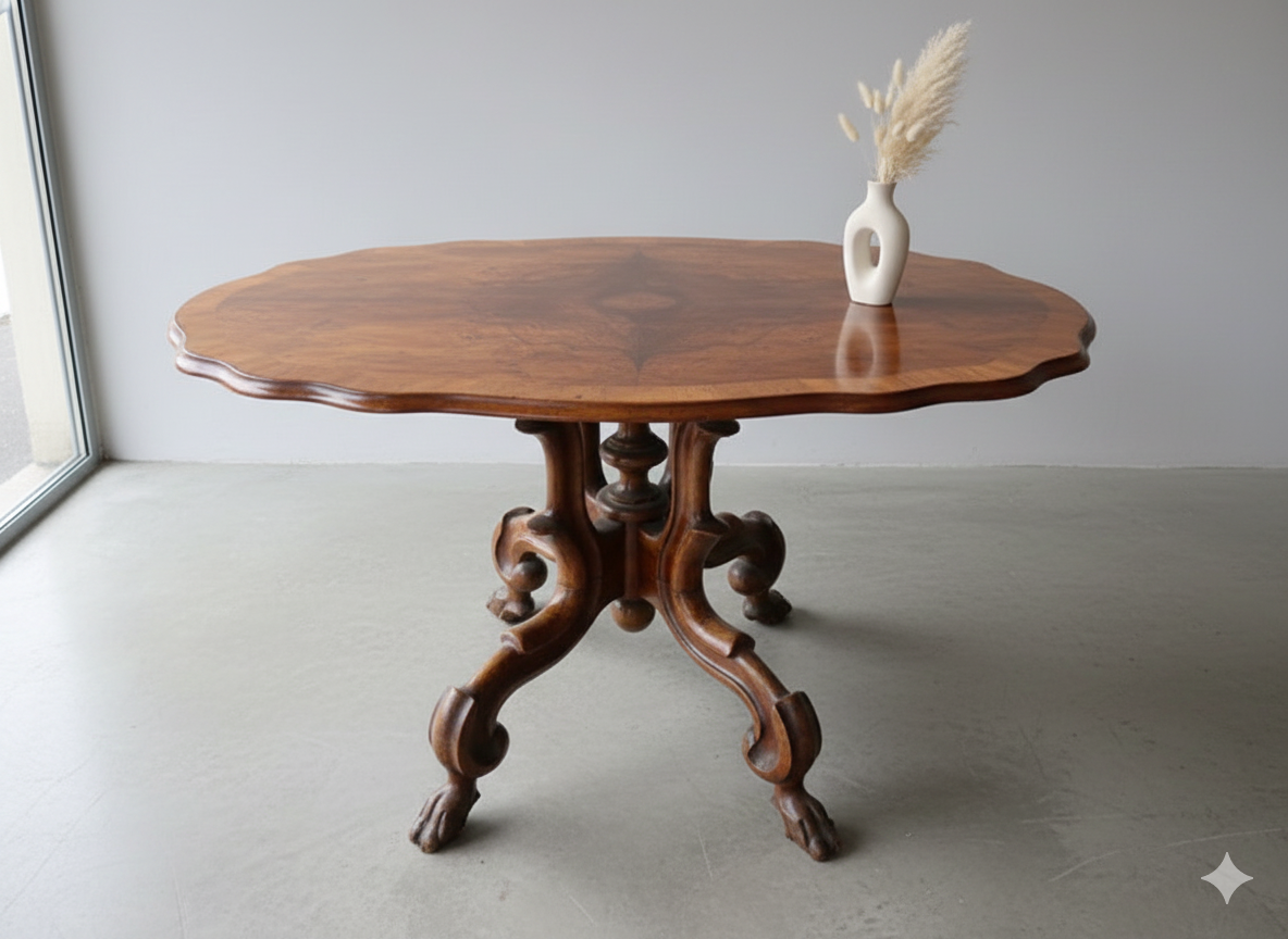 Krásny starožitný drevený stôl - A - 2