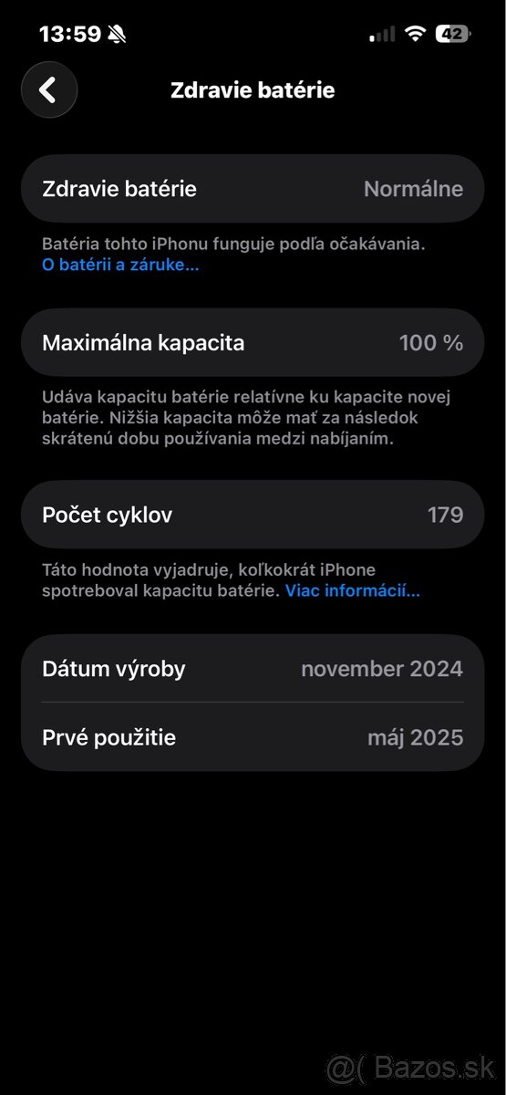 Predám Iphone Apple 16e -128MG -čierny ( ako nový) - 2