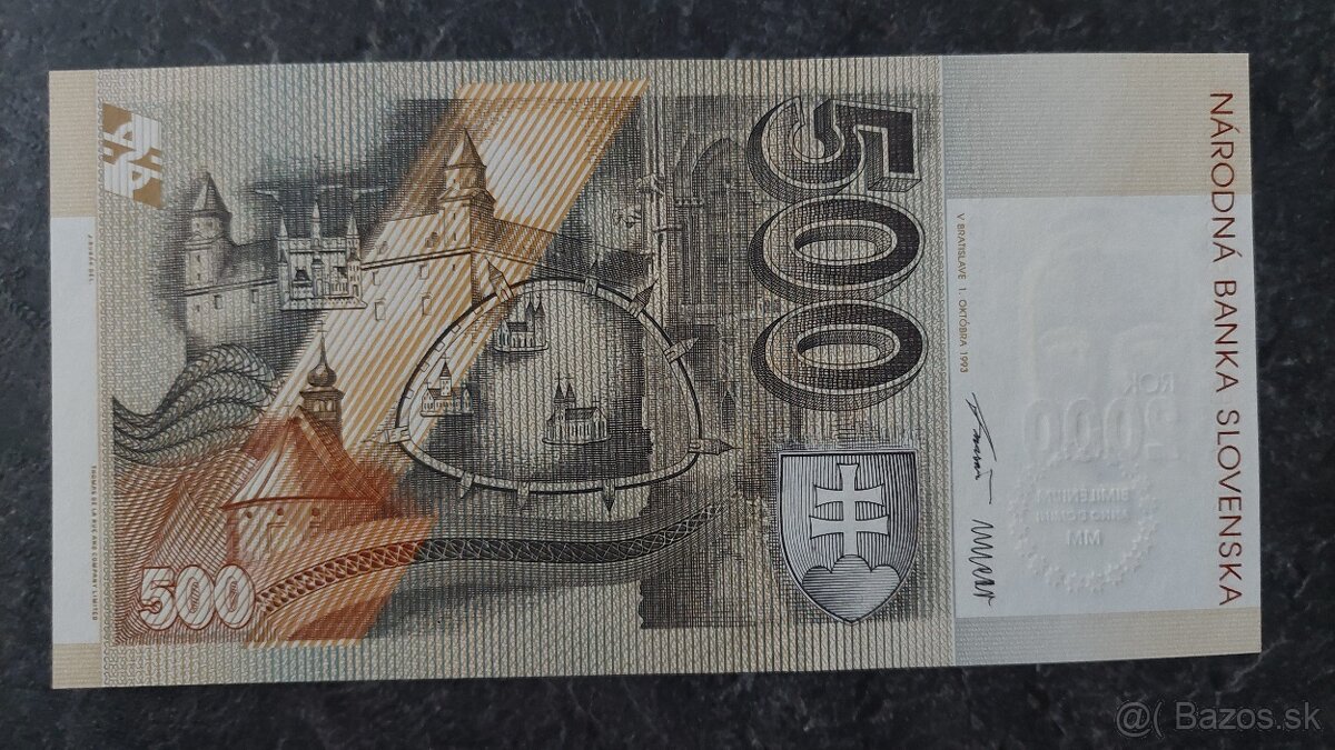 500 Sk 1993 A - bimilénium, stav N (UNC) - 2