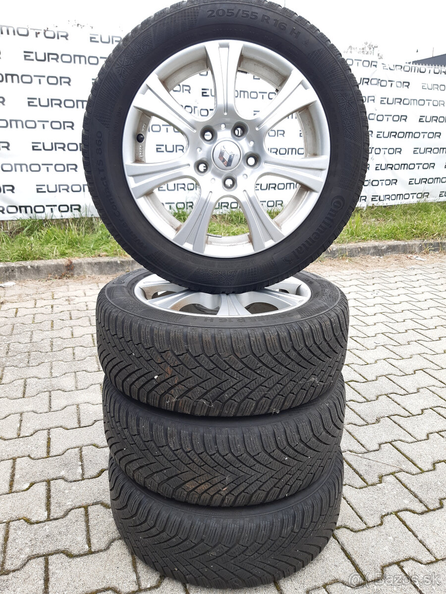 Sada hlinik. diskov 4ks - 205/55 R16 Continental zimné pneu. - 2