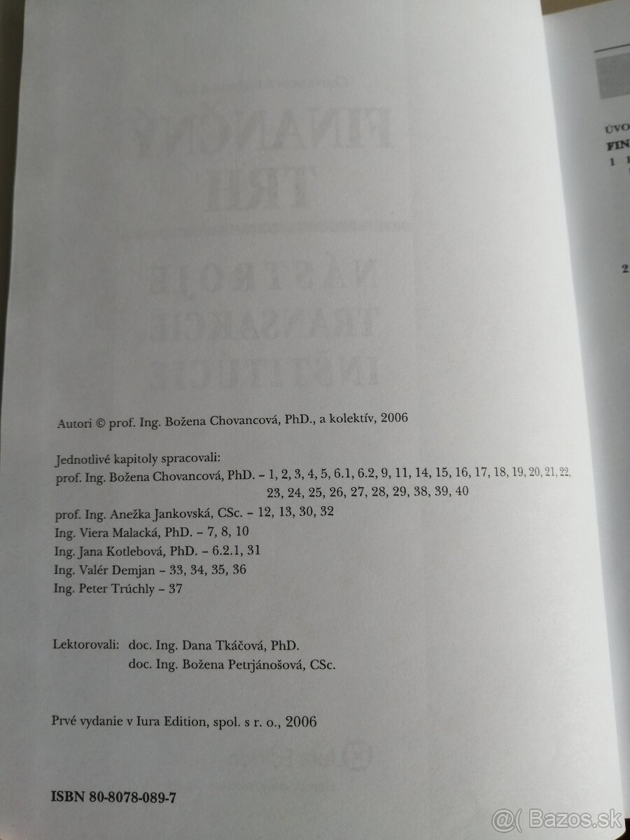 B. Chovancova - Financny trh, 2006 - 2