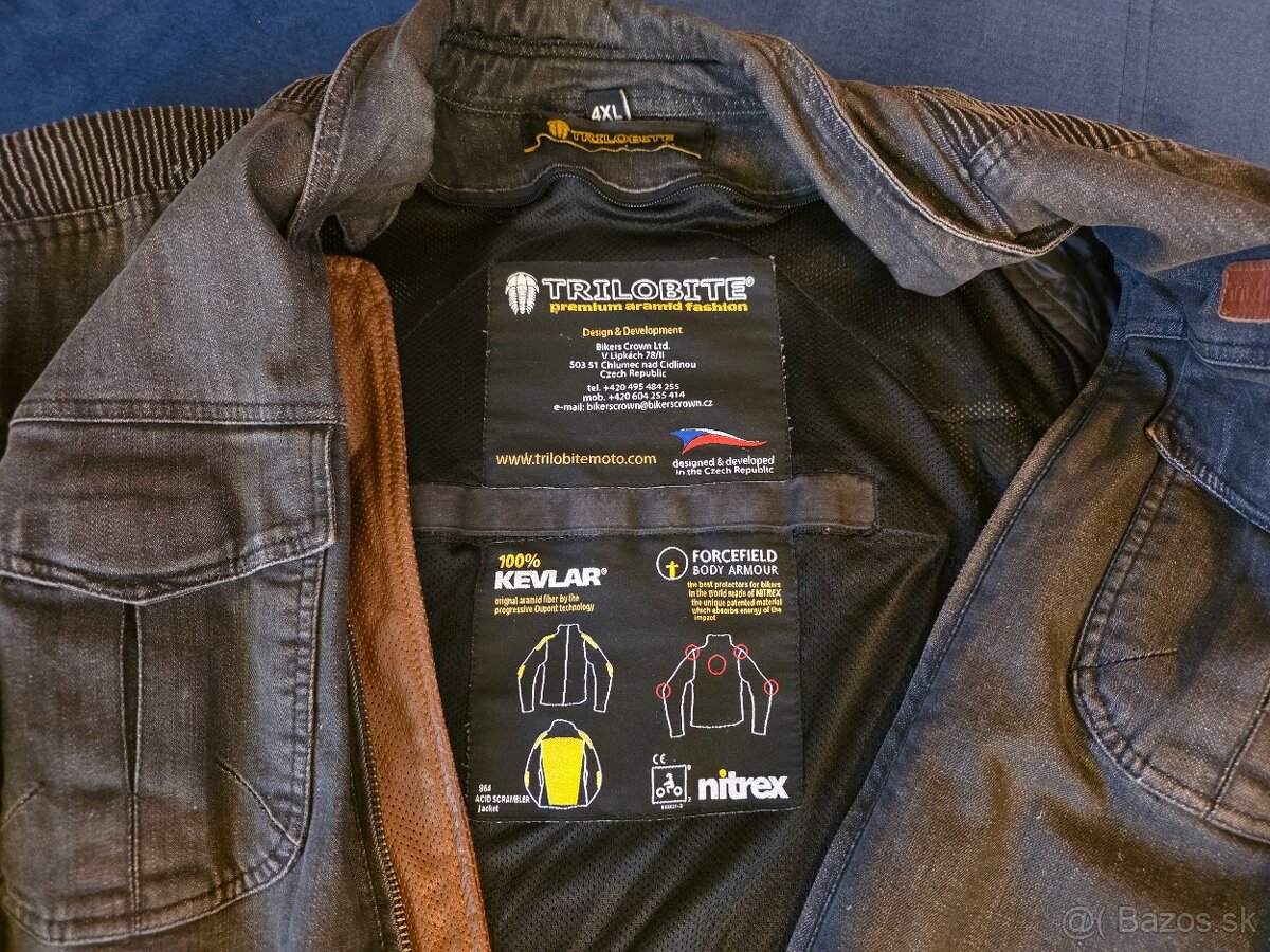 Motorkárska bunda TRILOBITE ACID SCRAMBLER 964 hnedá - 2