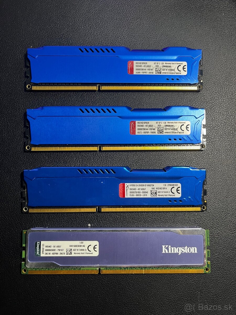 16 GB DDR3 RAM – 4×4 GB Kingston HyperX (Fury + Blu) - 2