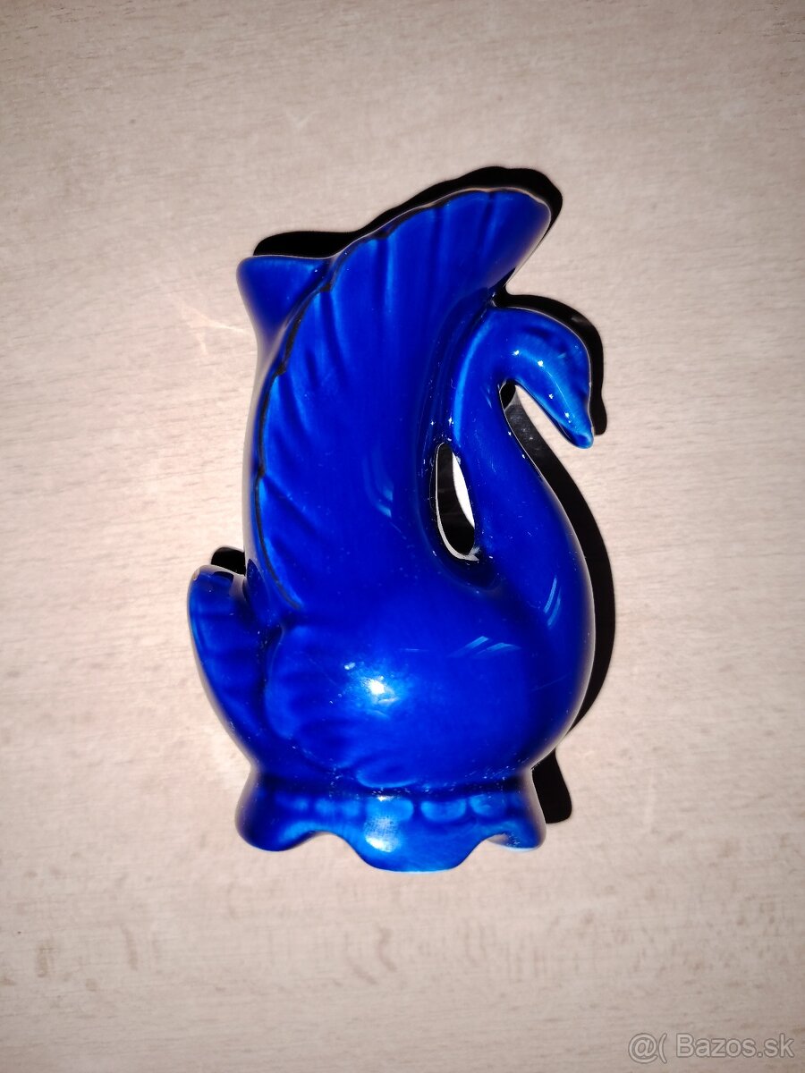 Krásna modrá keramická vázička - 2