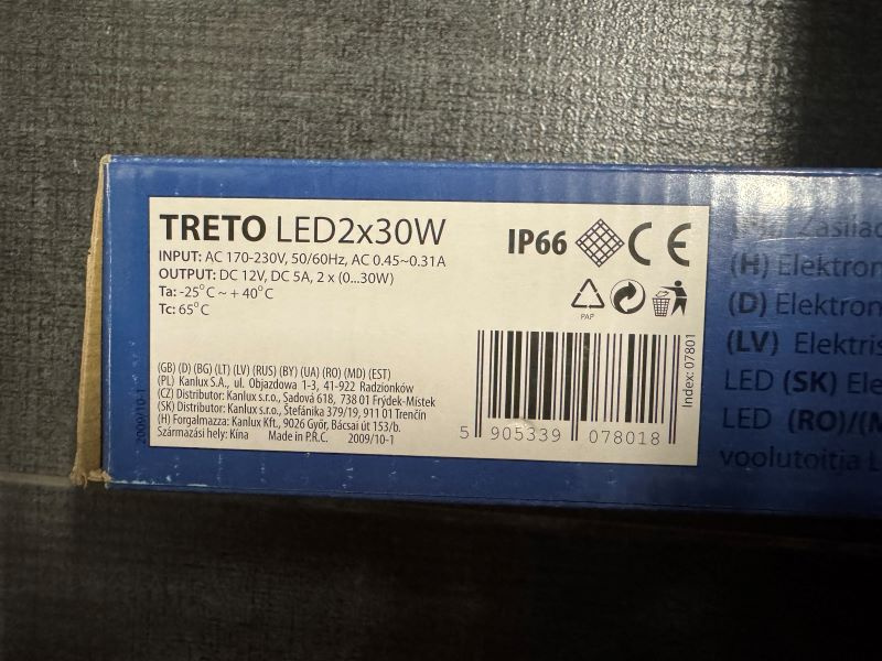 Zdroj LED 12V 2x30W IP66 TRETO LED2x30W (Kanlux) - 2