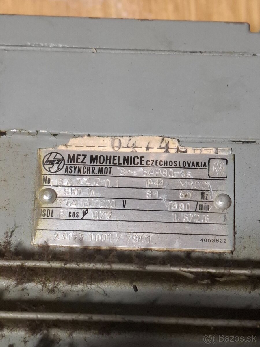 550watt elektromotor s prevodovkou 230/380v - 2