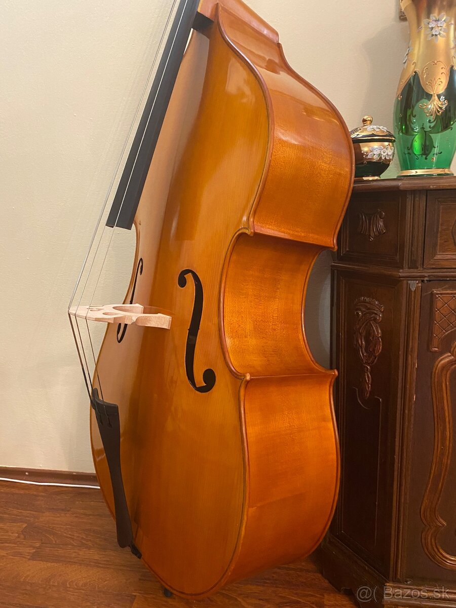 Predám celodrevený 3/4 kontrabas,ručná práca - 2