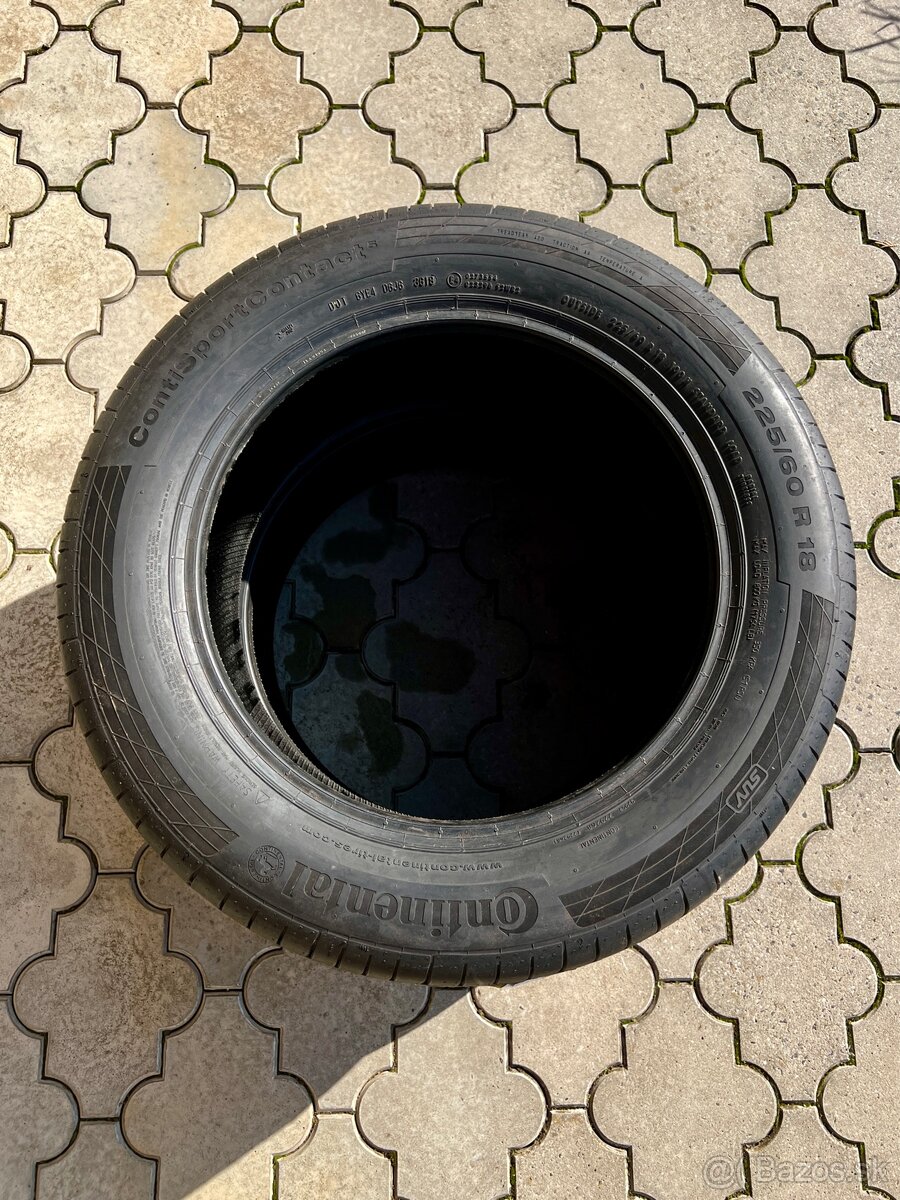 Predám letné pneumatiky Continental 225/60/R18 - 2