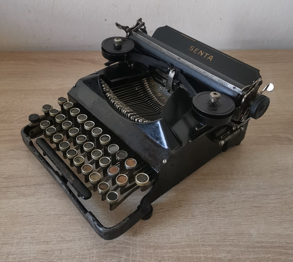 Vzácny starožitný písací stroj Senta 3 Bank z roku 1914 - 2
