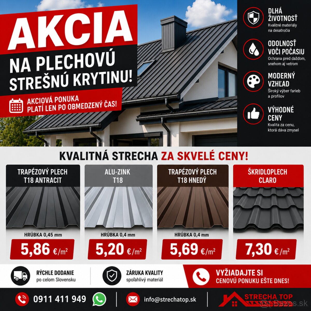 Trapézový plech T18 0,45mm ANTRACIT - 2