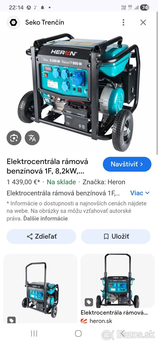 Predám elektrocentralu 8,2kw - 2