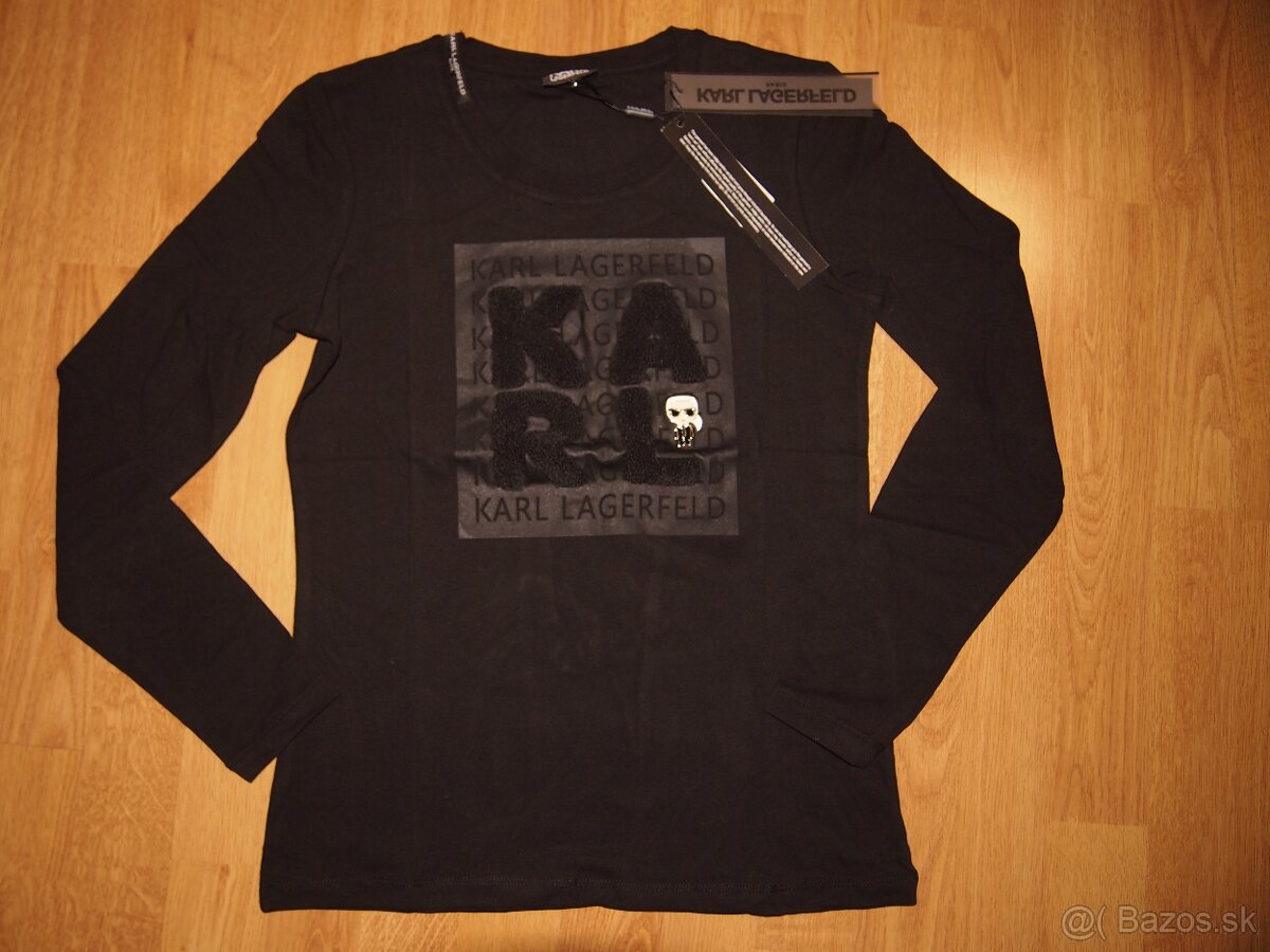 Karl Lagerfeld dámske čierne tričko - 2
