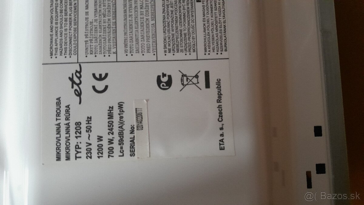 predám mikrovlnku ETA - 2