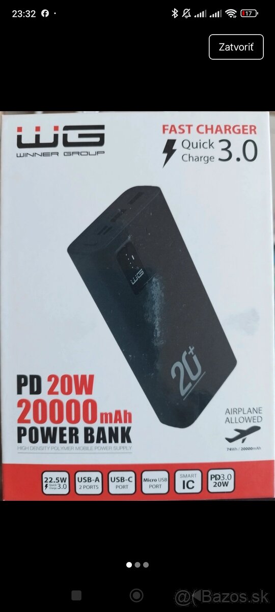 Power banka PD 20W 20000mAh WG - 2