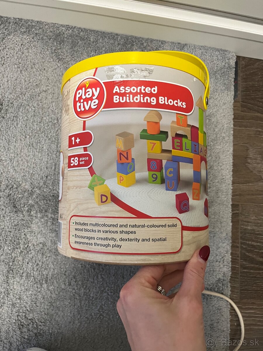 Playtive detska drevena stavebnica kocky - 2