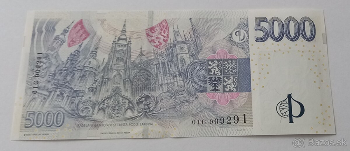 5000 Kč 2026 s prítlačou ČNB - 2