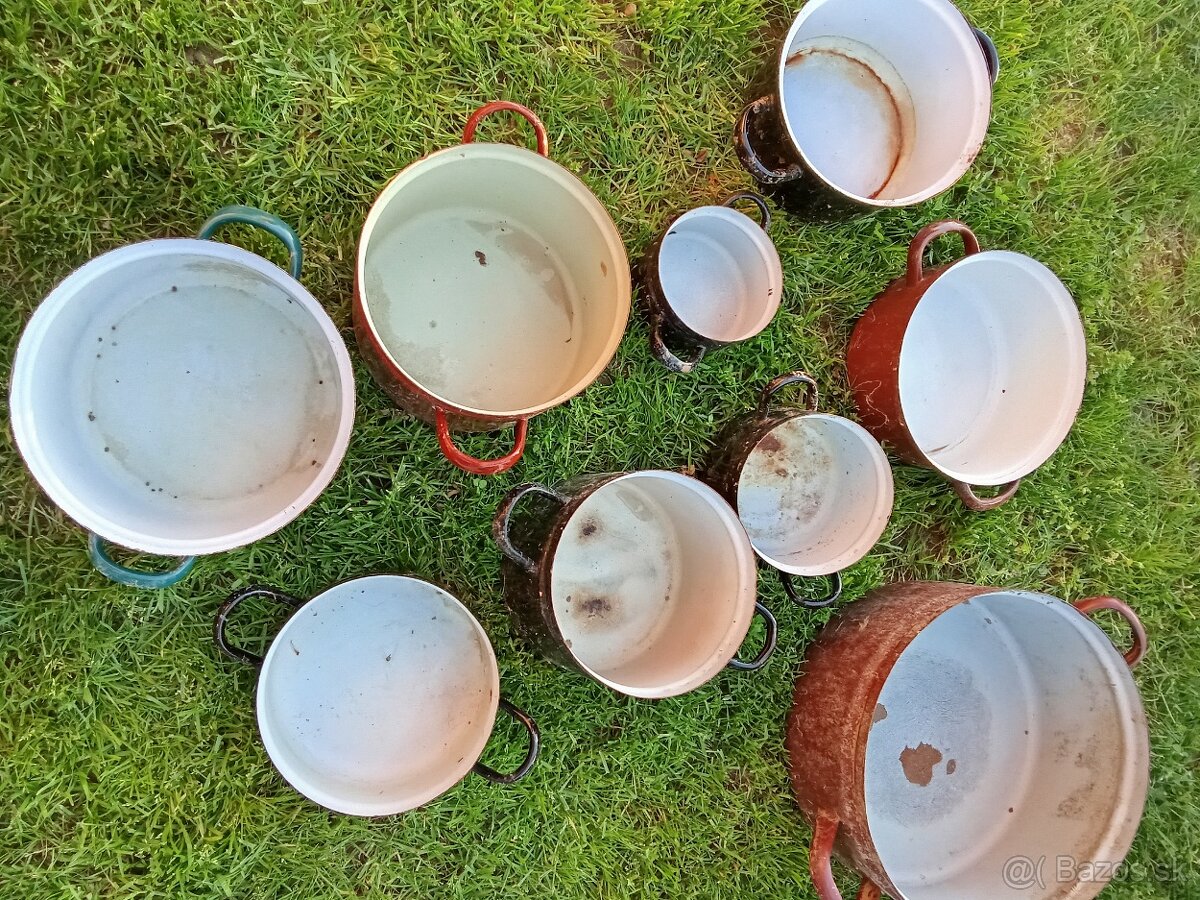 Hrnce,smaltované hrnce,pokrievky - 2