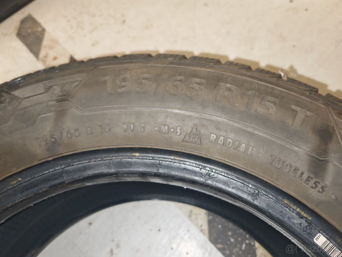 Predám 2ks zimné pneu Barum Polaris 195/65 R15 - 2