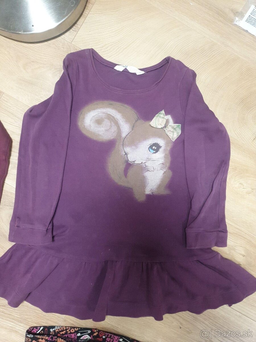 2x leginky +2x tuniky+Vesta+teplakove nohavice 122/128 - 2