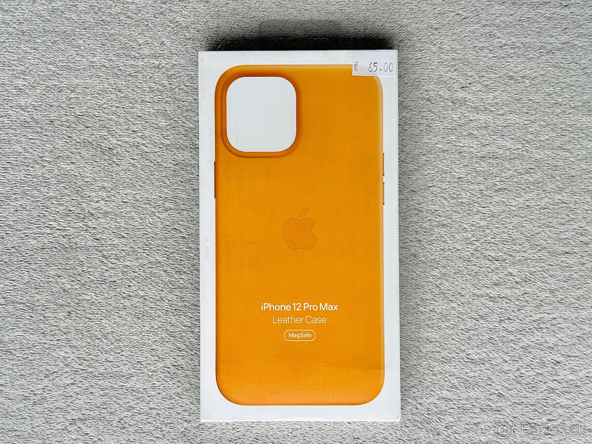 Originál Apple iPhone 12 Pro Max kožený kryt - oranžový - 2