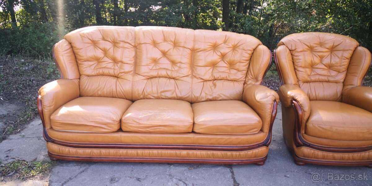 Kožená sedací súprava(už len trojsedačka) - 2