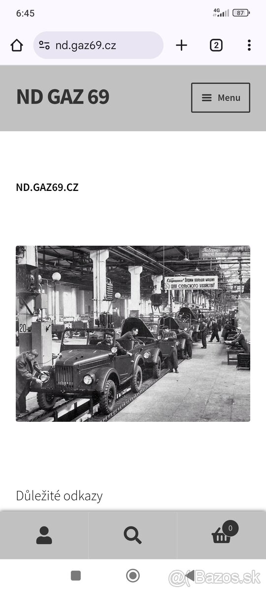 NOVÉ NÁHRADNÍ DÍLY - GAZ 69 - TOP - 2