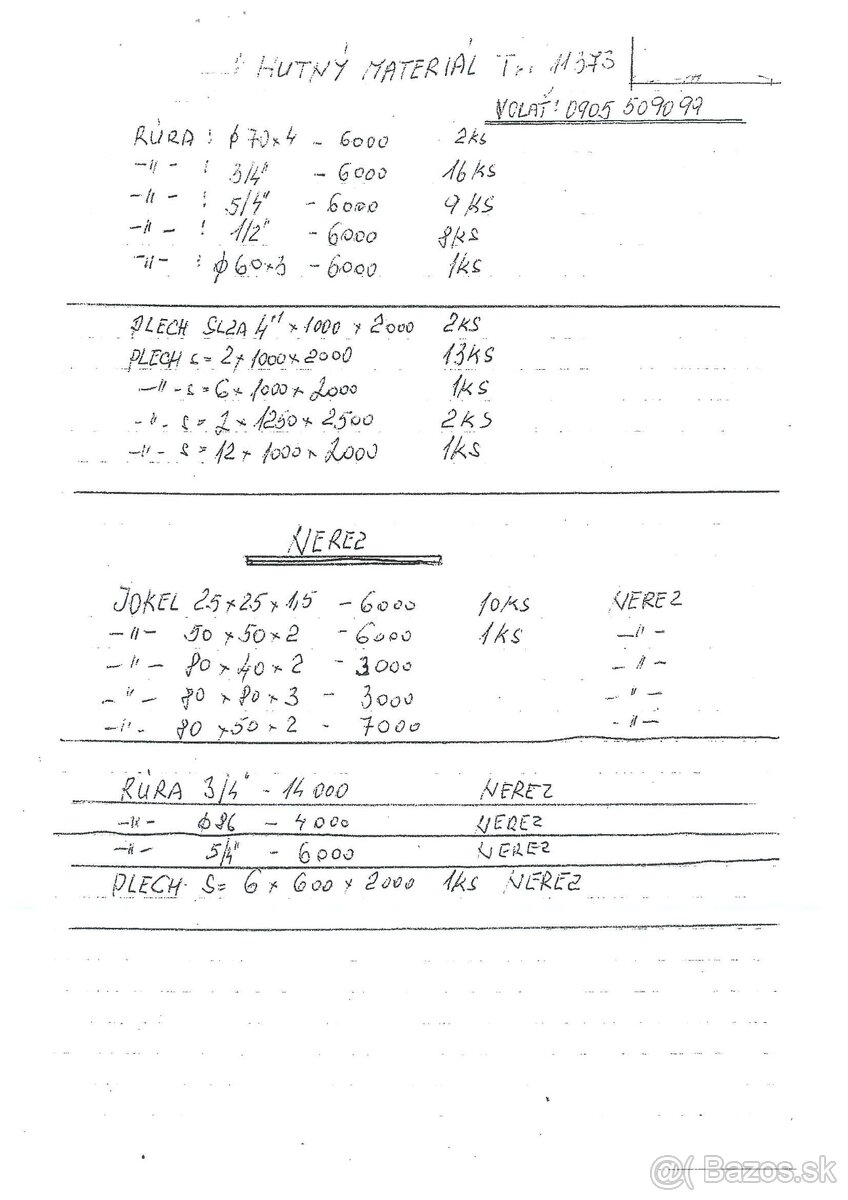 Hutný materiál - 2