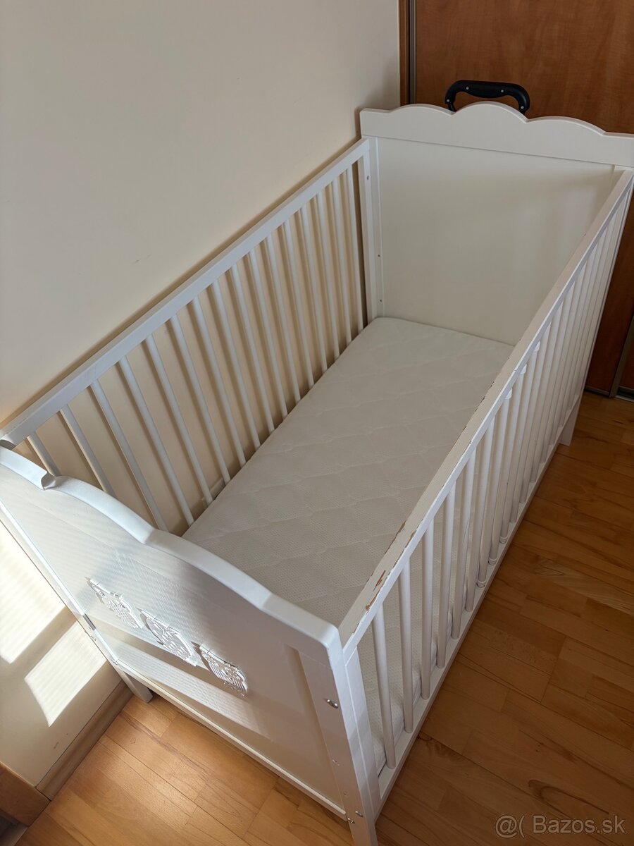 Detská postieľka KLUPS Marsell s uložným boxom a matracom - 2