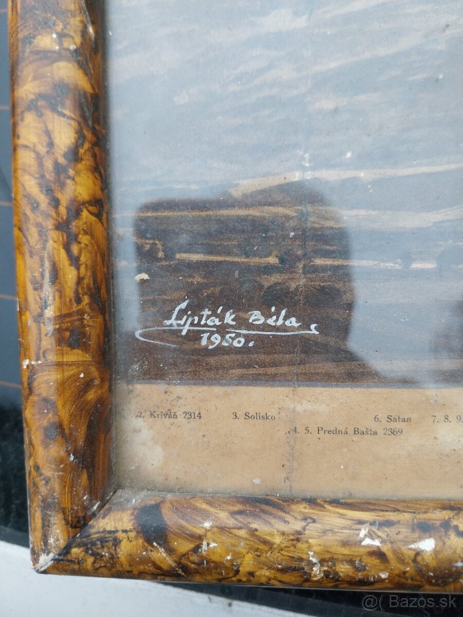 Obraz " Pohľad na Vysoké Tatry z Popradu" z roku 1950 - 2