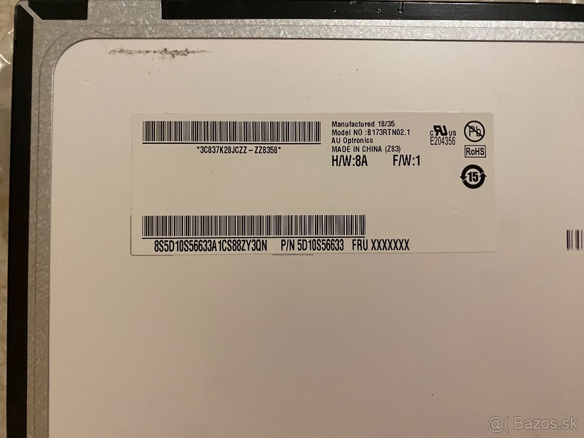 Predam LCD na ntb B173RTN02.1 HW8A LCD 17.3" - 2