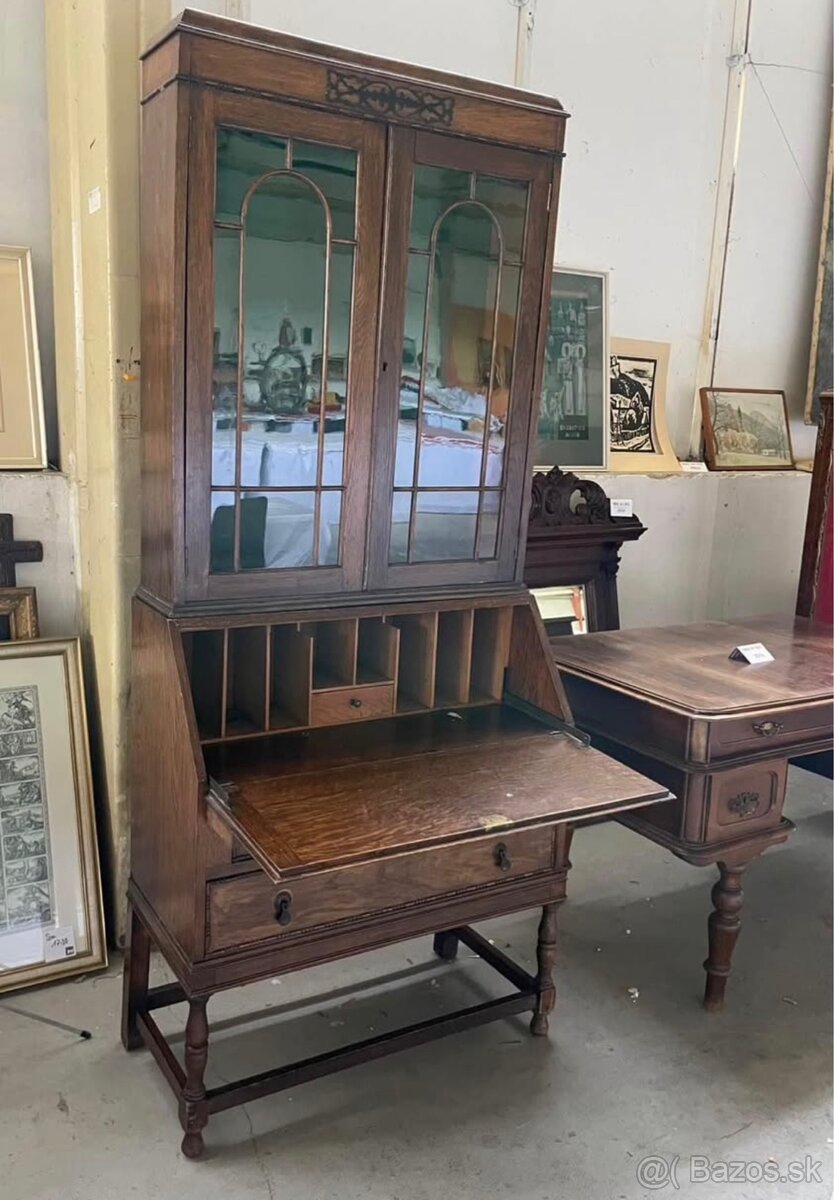 Písací kabinet, sekretár s vitrínou - 2