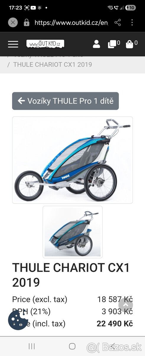 Thule Chariot CX1 vozík Blue + bike set - 2