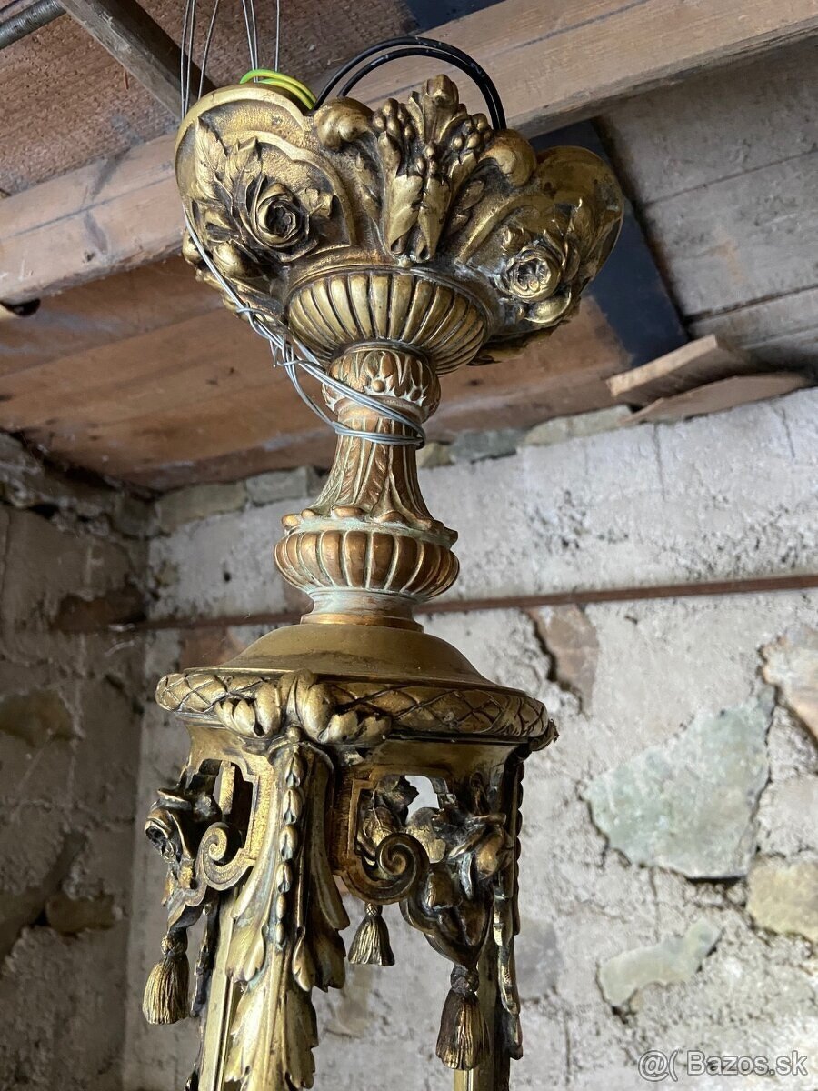 Starožitný mosádzny luster - 2