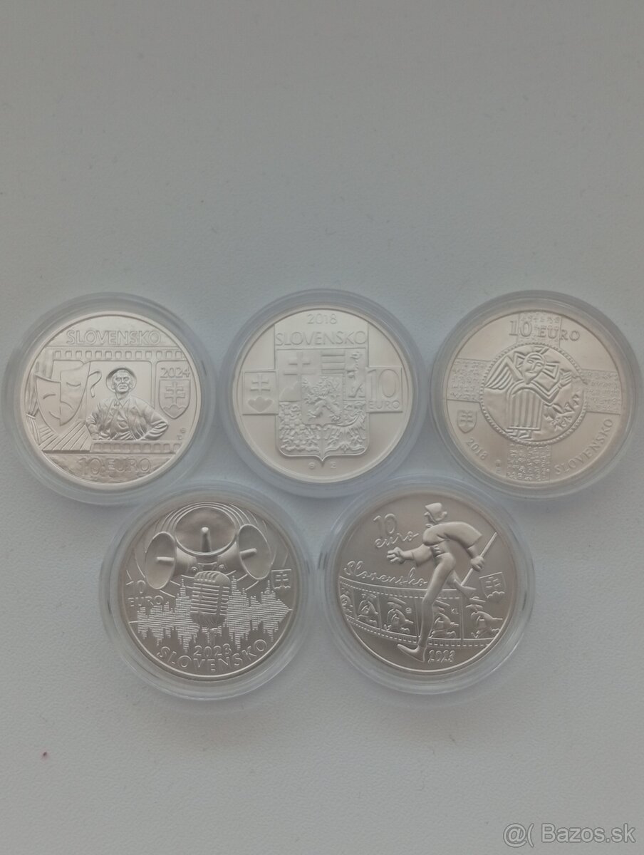 Strieborné 10 eurové mince BK - 2