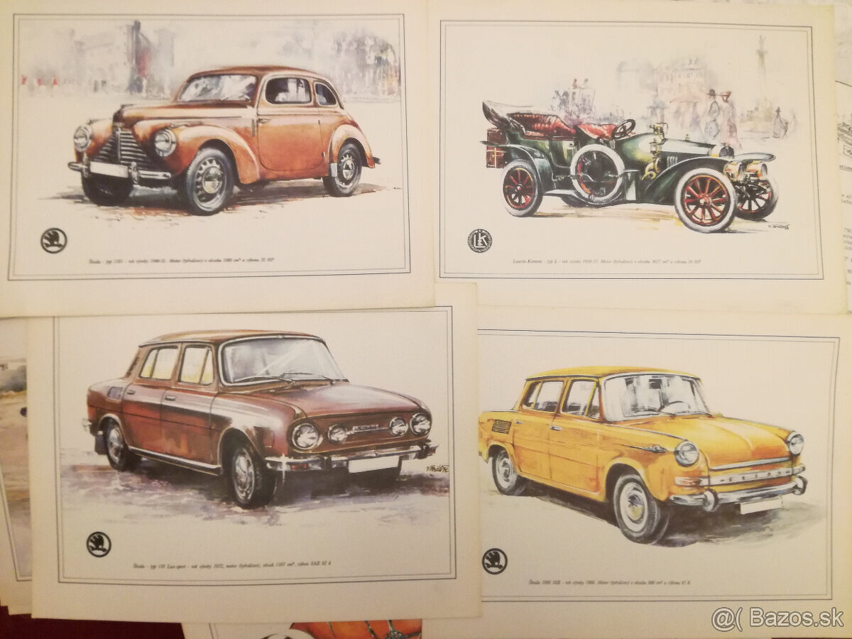 kreslene modely auta Škoda - 2