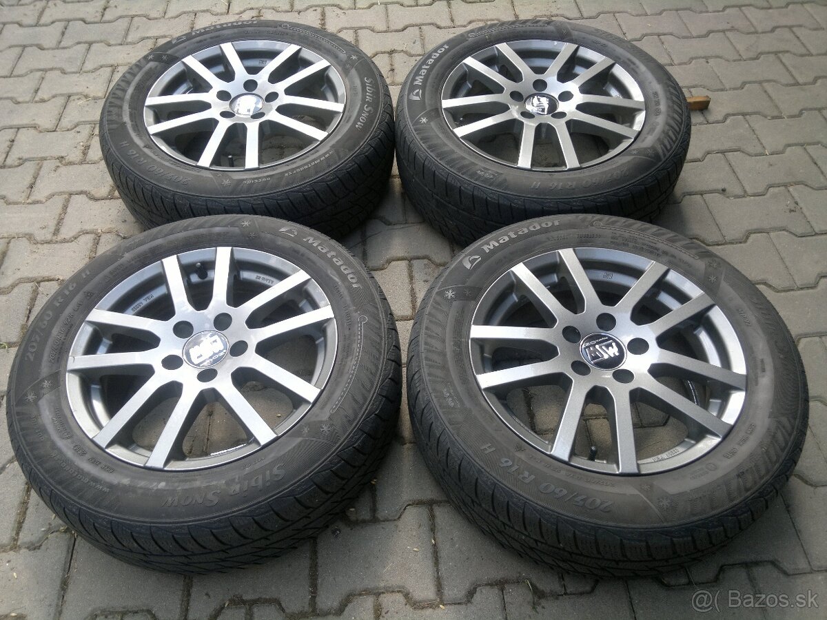 Elektrony MSW OZ SHARAN 5x112 r16, zimné pneu. 205/60 r16 - 2
