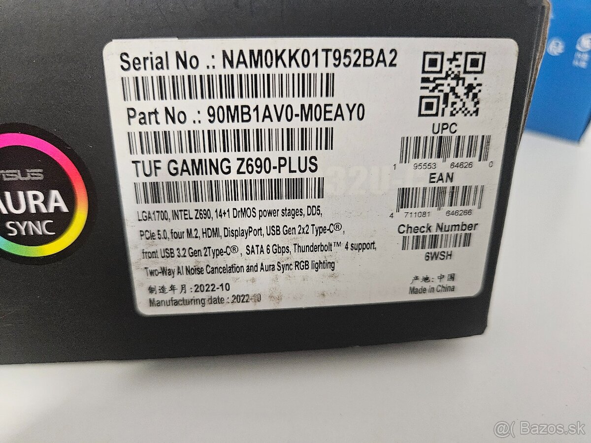 Predám Asus z690, lga 1700, ddr5 - 2