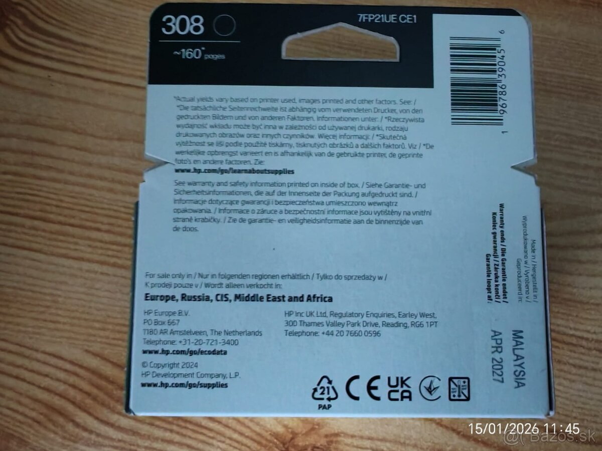 Farba do tlačiarne HP 308 black - 2