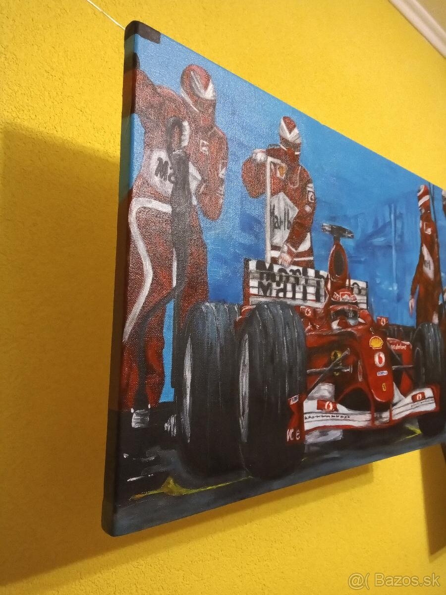 obraz malovany "Michael Schumacher in pit " - 2