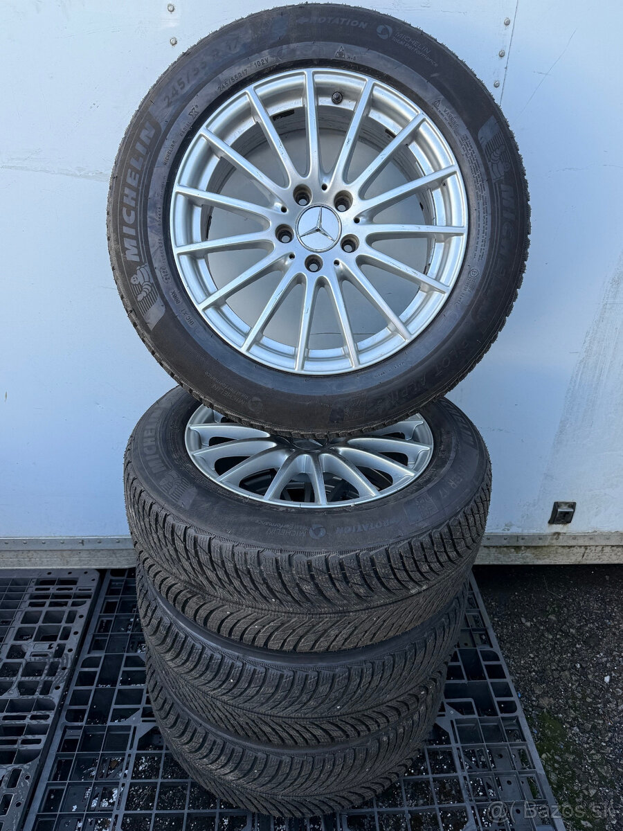 PREDÁM sadu 17" AL disky Mercedes-Benz +zimné pneu MICHELIN - 2