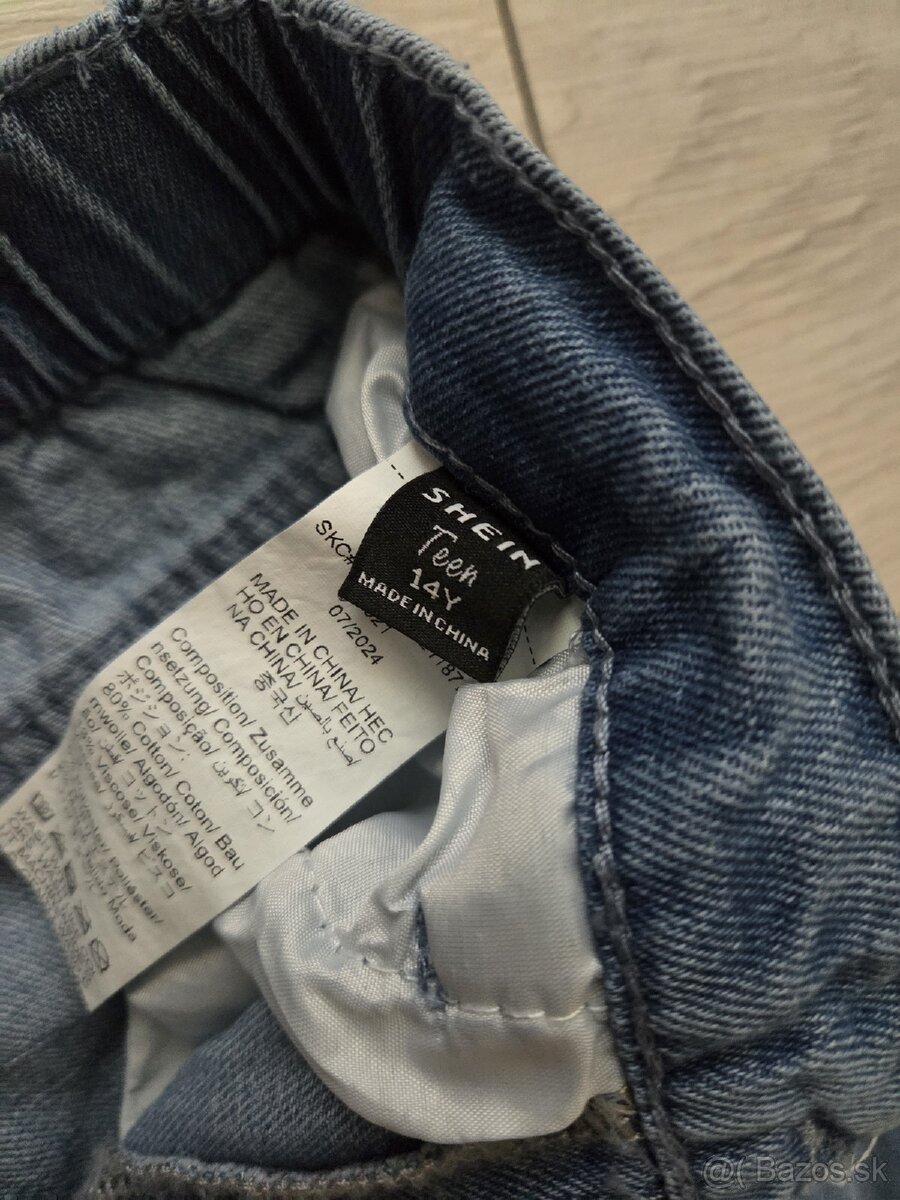 Lezerne dzinsy volneho strihu, 14rokov - 2