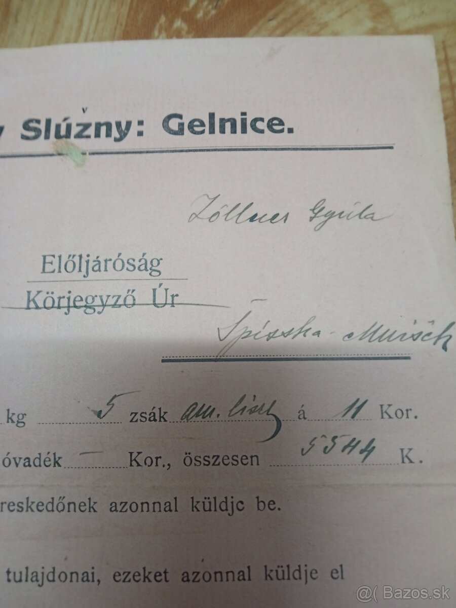 Gelnica voľby leták starý - 2